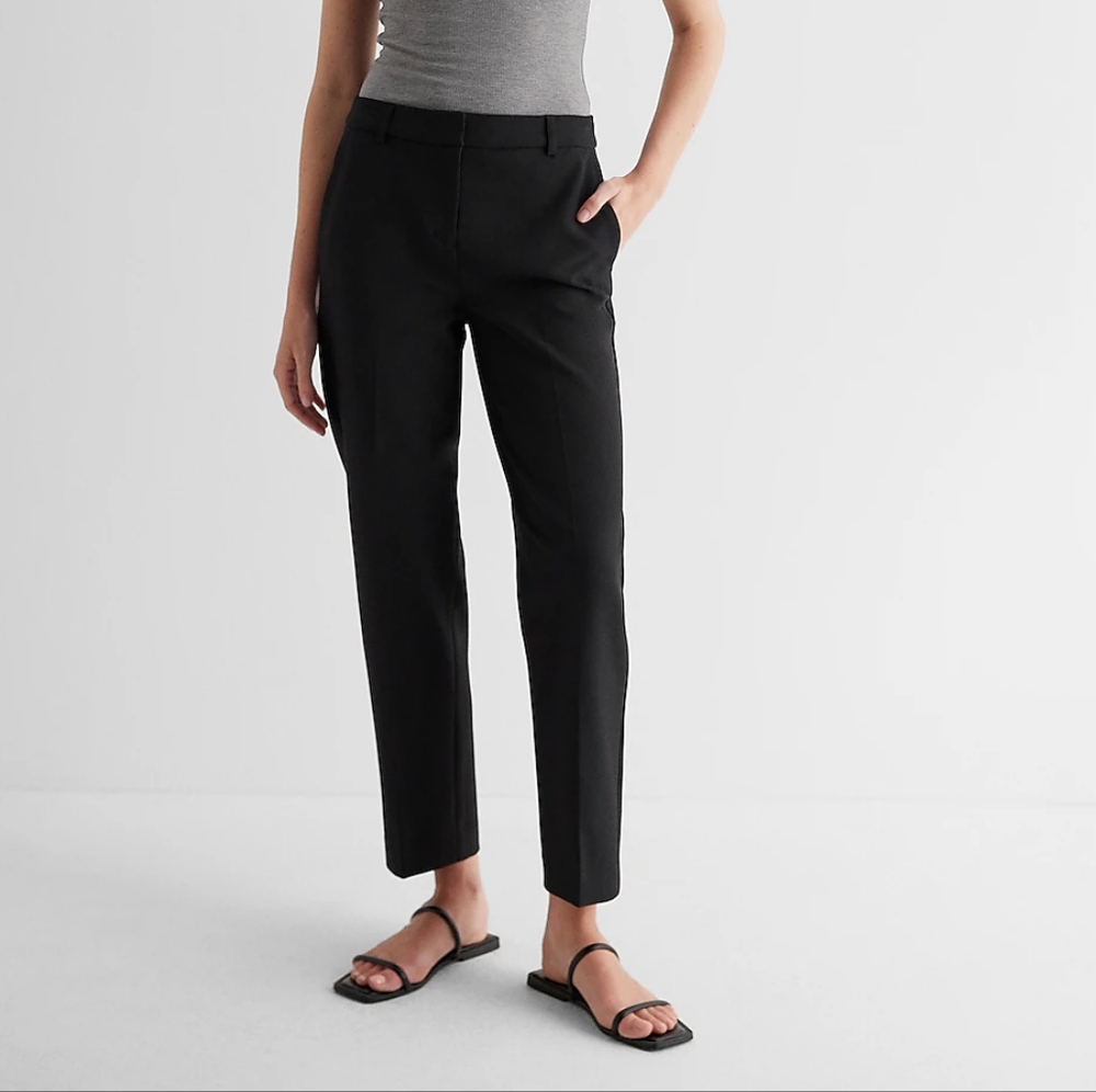 Express Editor Mid Rise Straight Ankle Pant - Picture 2 of 5